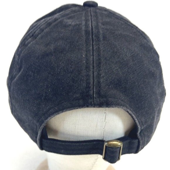 Morton Buildings Black Canvas Brown Embroidered Strapback Hat Cap - Picture 3 of 7